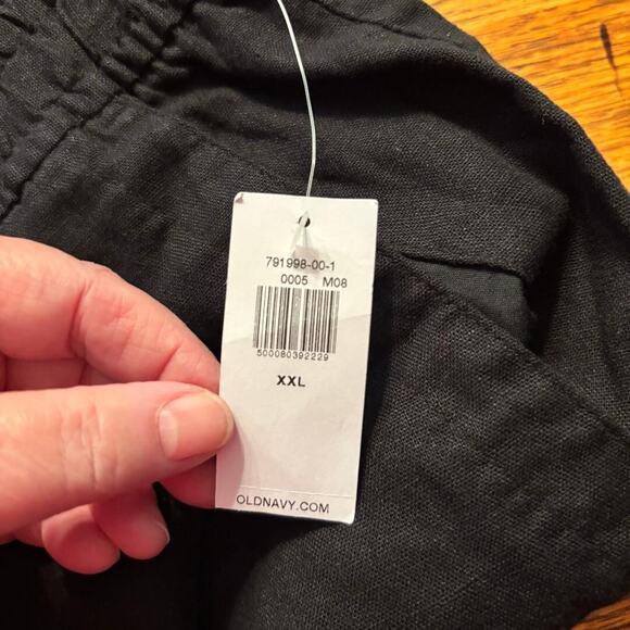 Old Navy Womens High Rise Wide Leg Pants Sz XXL Black Linen Blend Comfort NWT - Picture 5 of 11